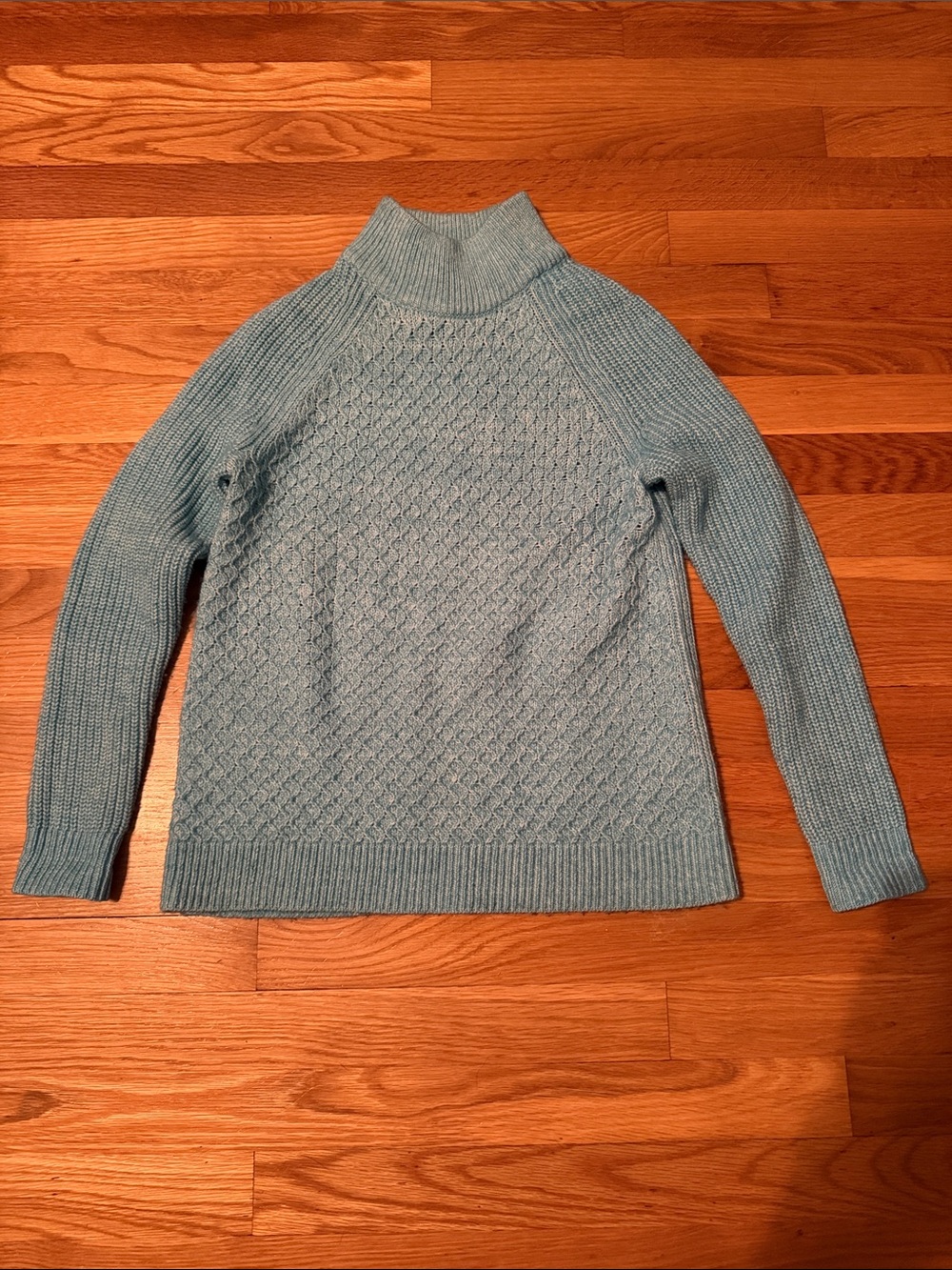Talbots‎ Light Blue Turtleneck Cable Knit Sweater